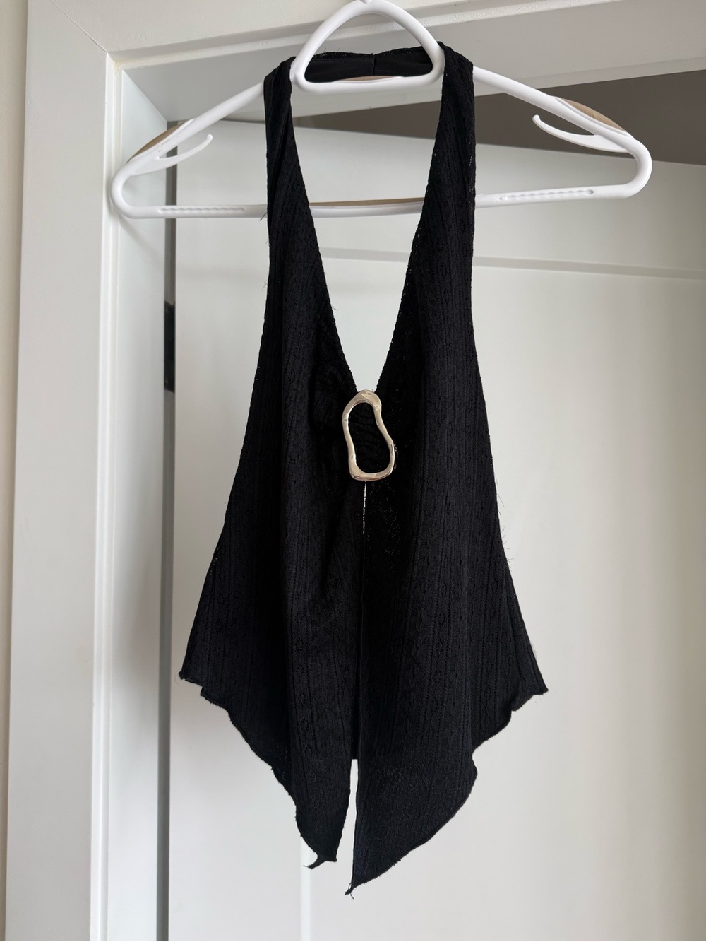 Princess Polly Black Halter Camisole with Decorative Ring